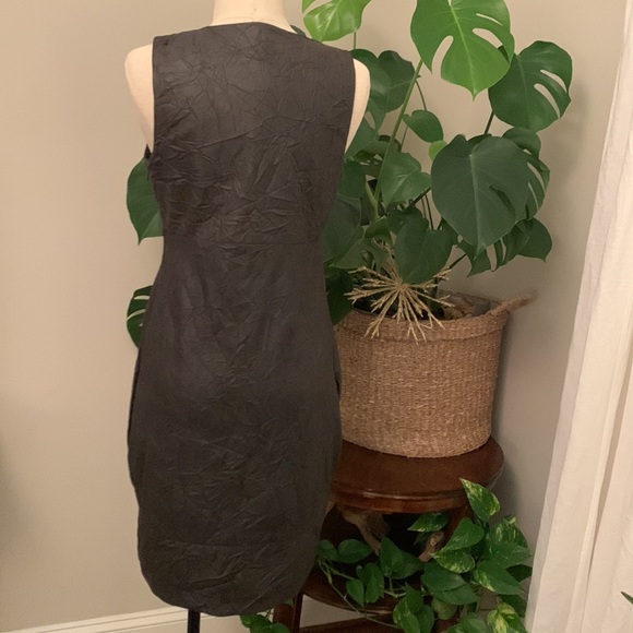 Gestuz dress Scandinavian faux leather deep plunge Eu size 36 US small - Picture 7 of 11